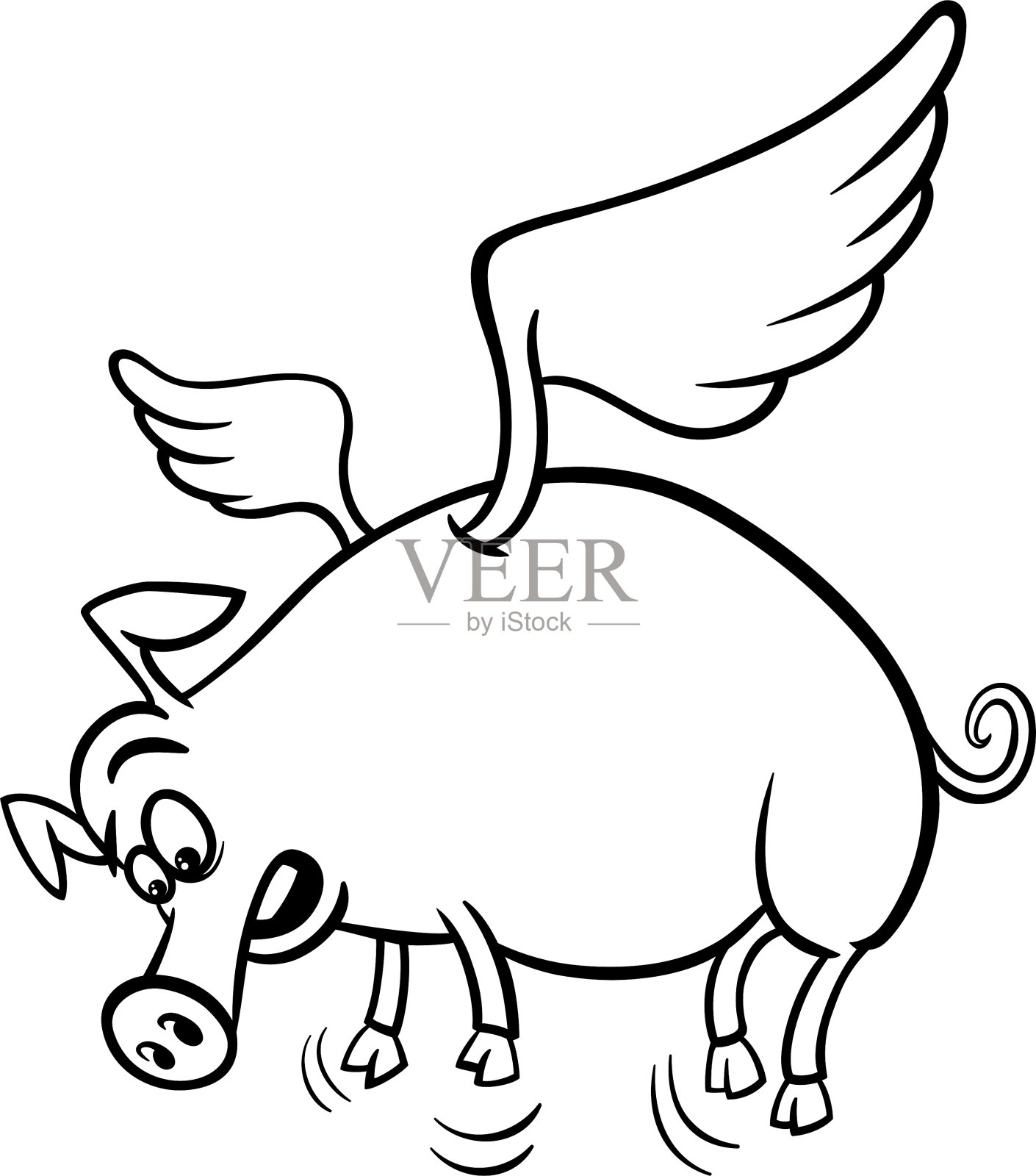 猪飞时涂色页设计元素图片