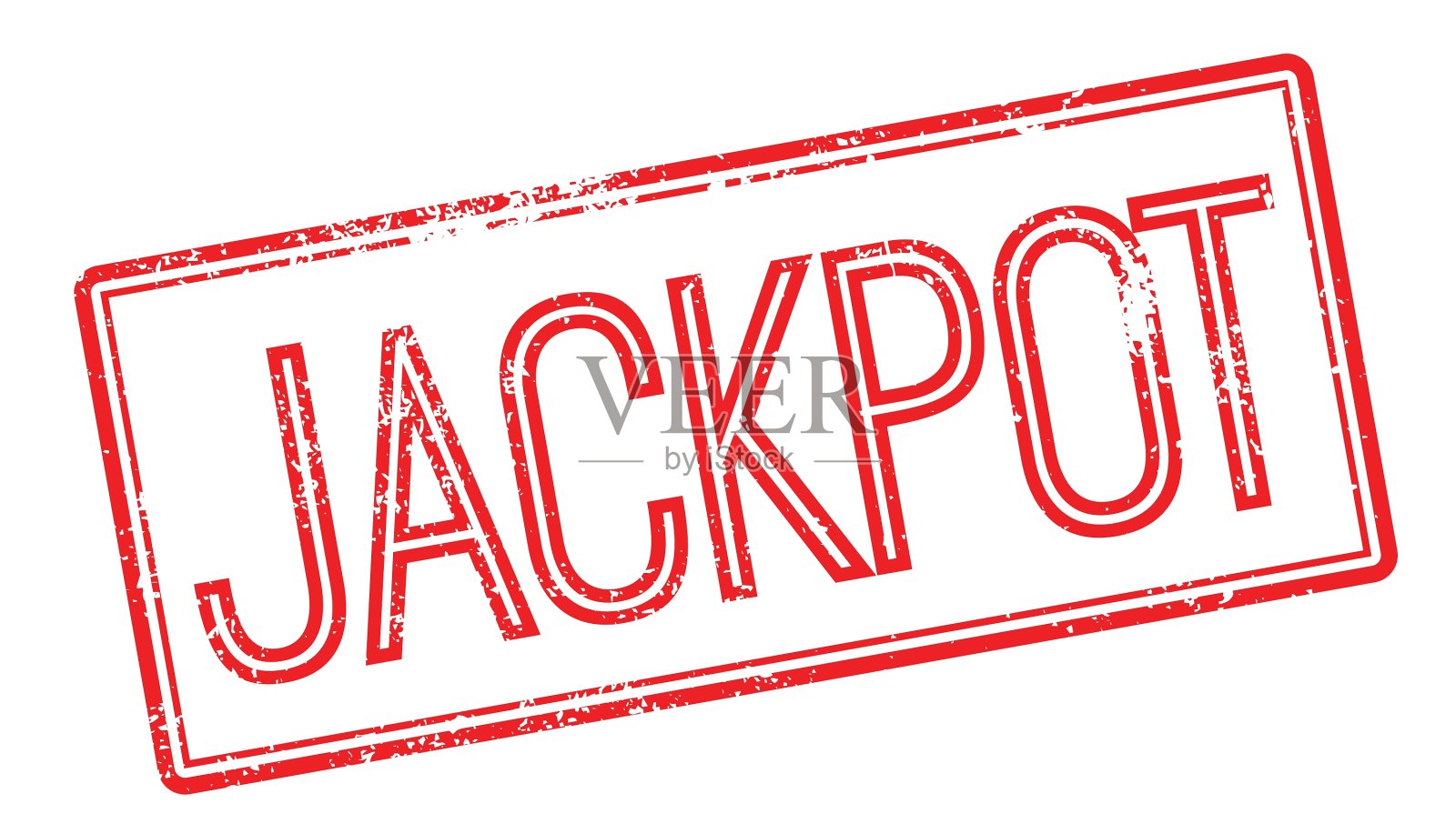 头奖的红色橡皮印章上的白色设计元素图片