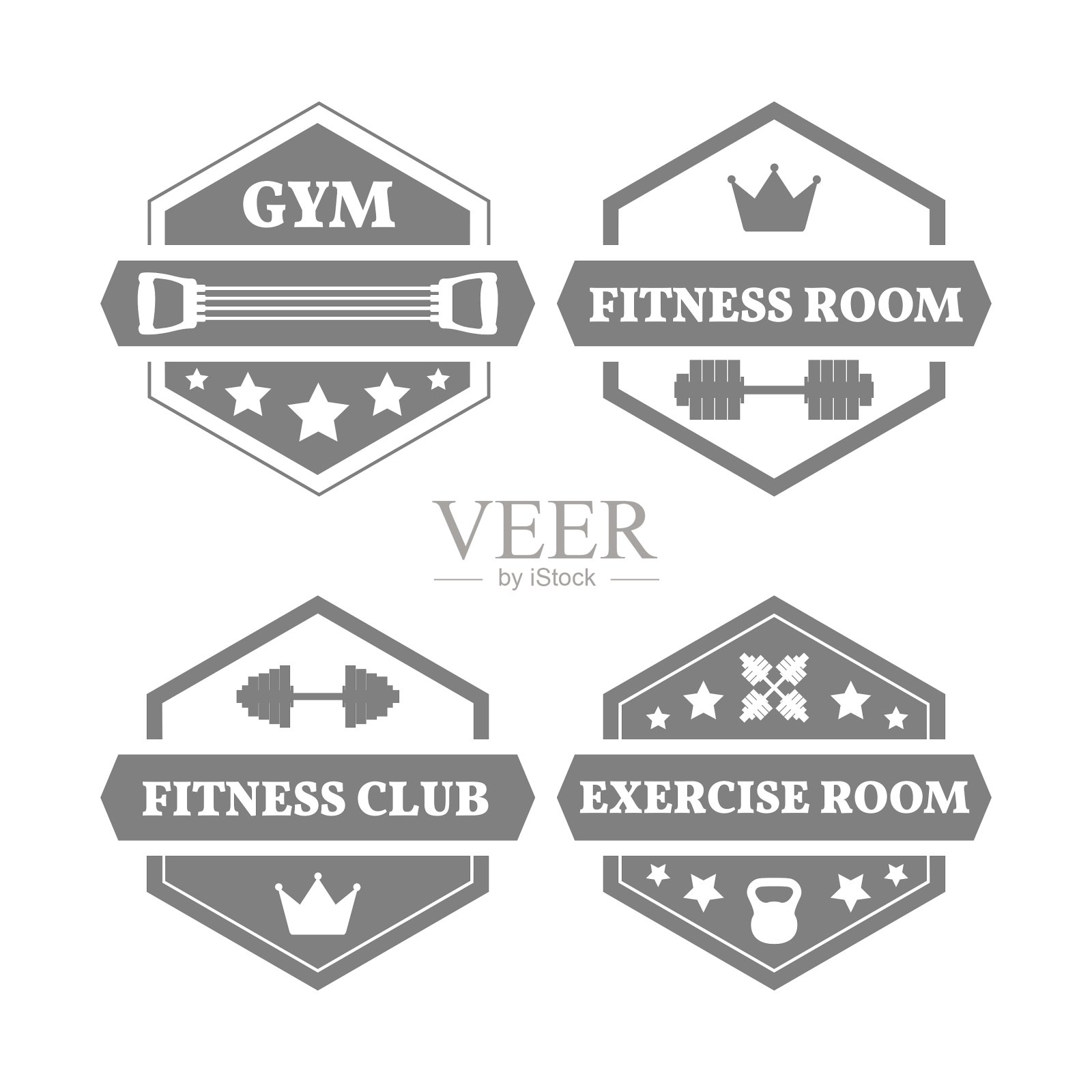 一套体育标志插画图片素材