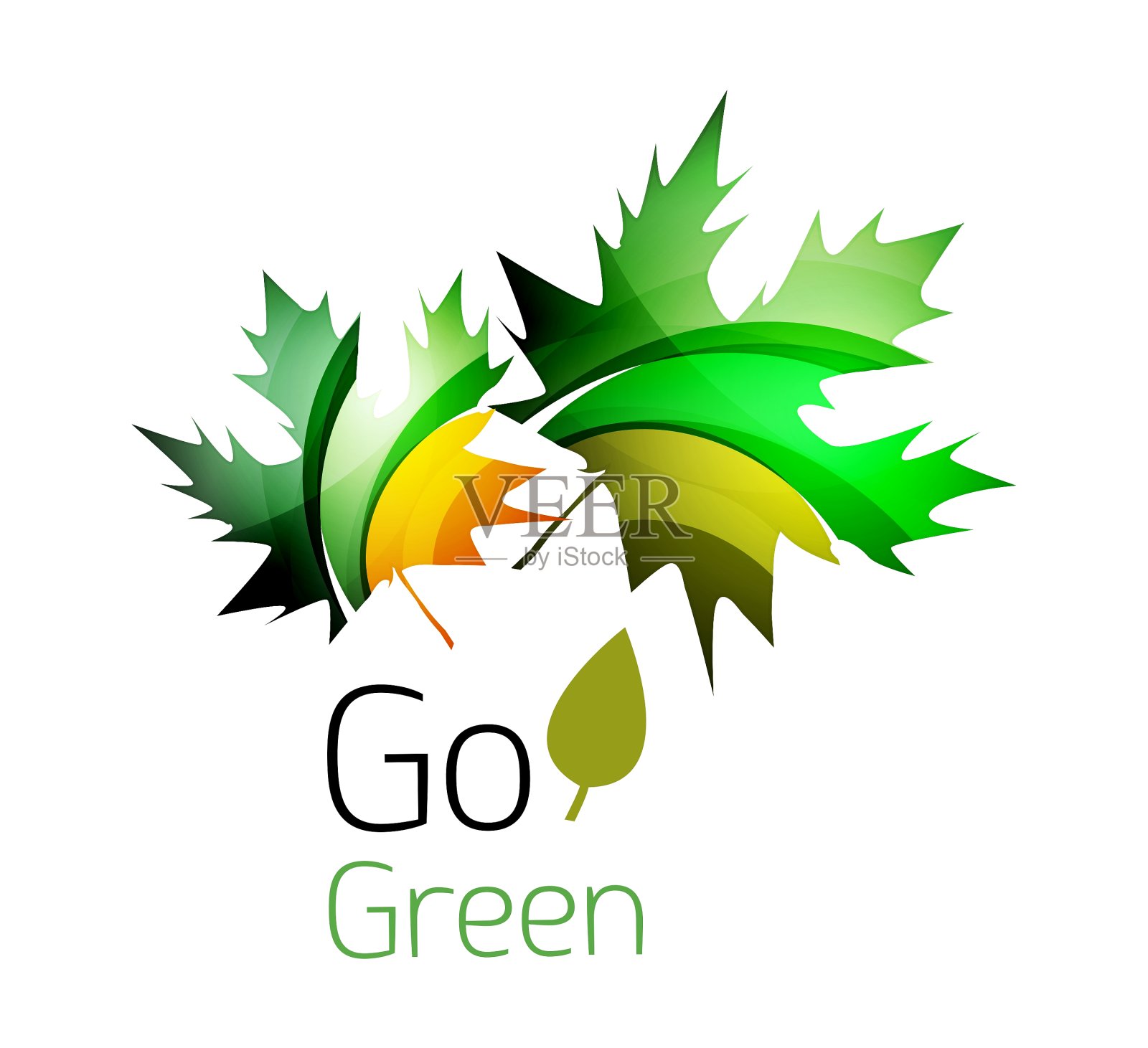 抽象生态链标志设计由彩色片制成设计元素图片