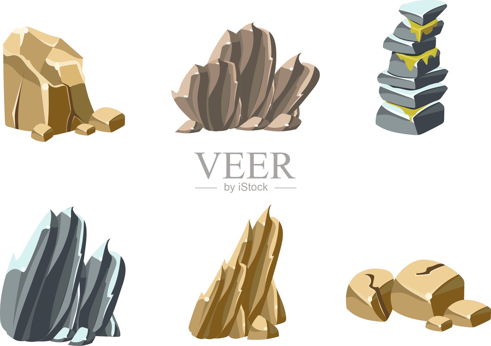 石头和岩石纹理插画图片素材