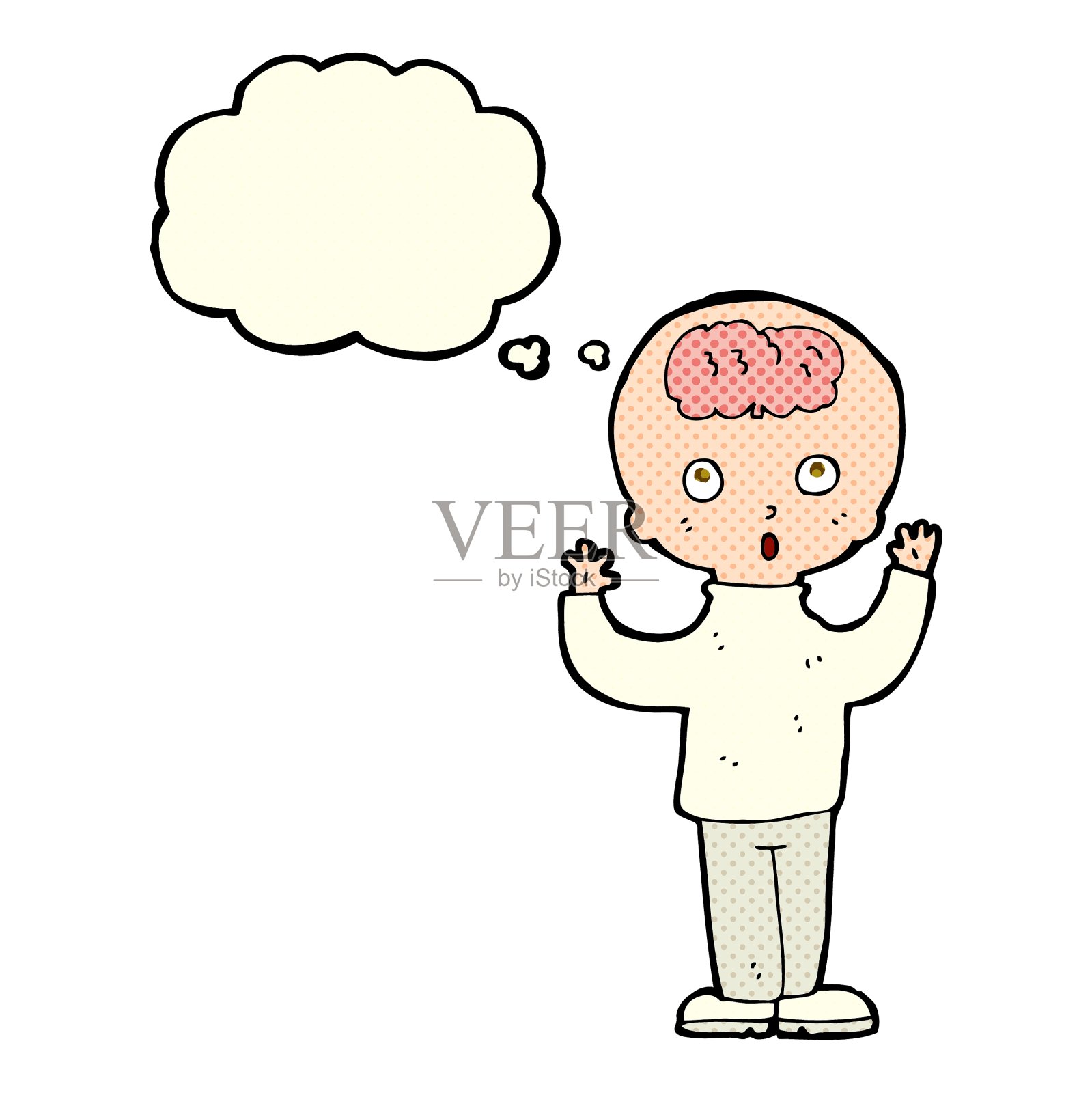 卡通天才用思想泡泡设计元素图片