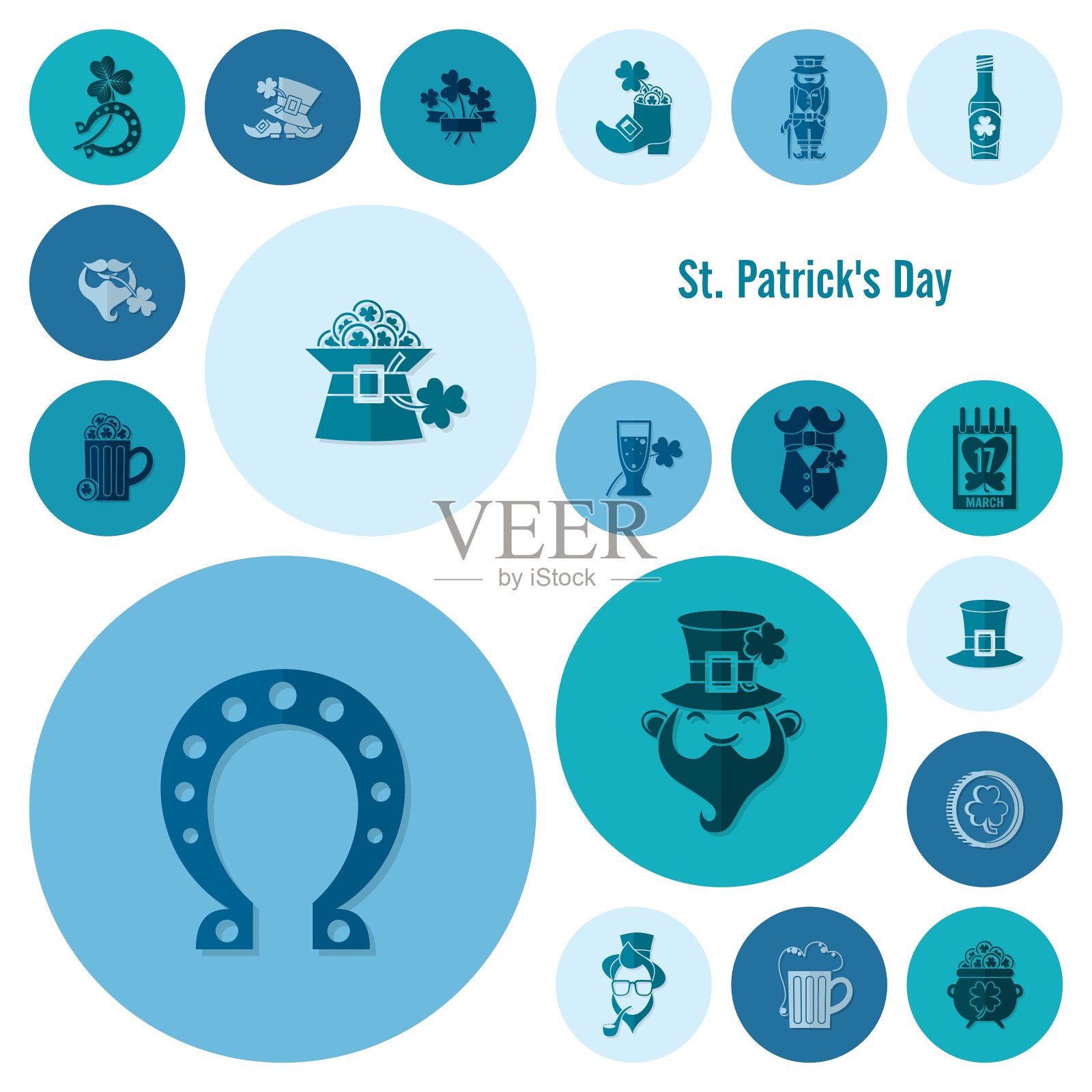 圣帕特里克节图标设置图标素材