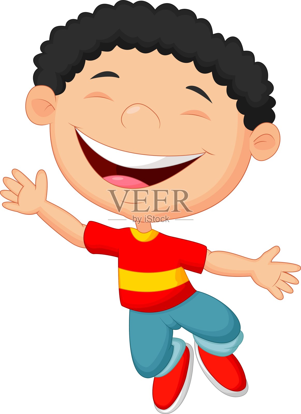 可爱男孩卡通造型设计元素图片