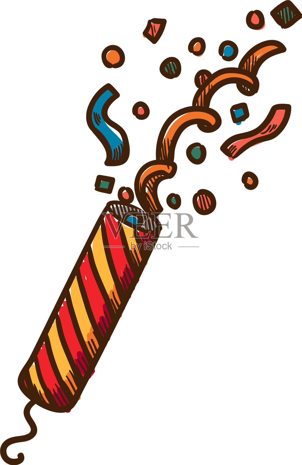 闹剧和五彩纸屑设计元素图片