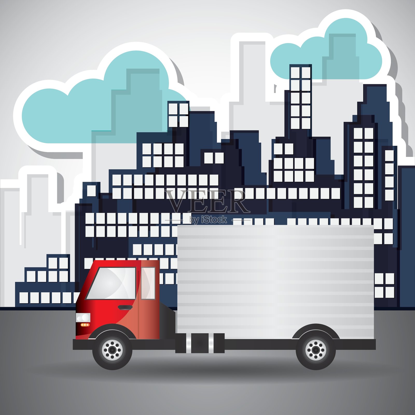 卡车图形设计可编辑图形插画图片素材