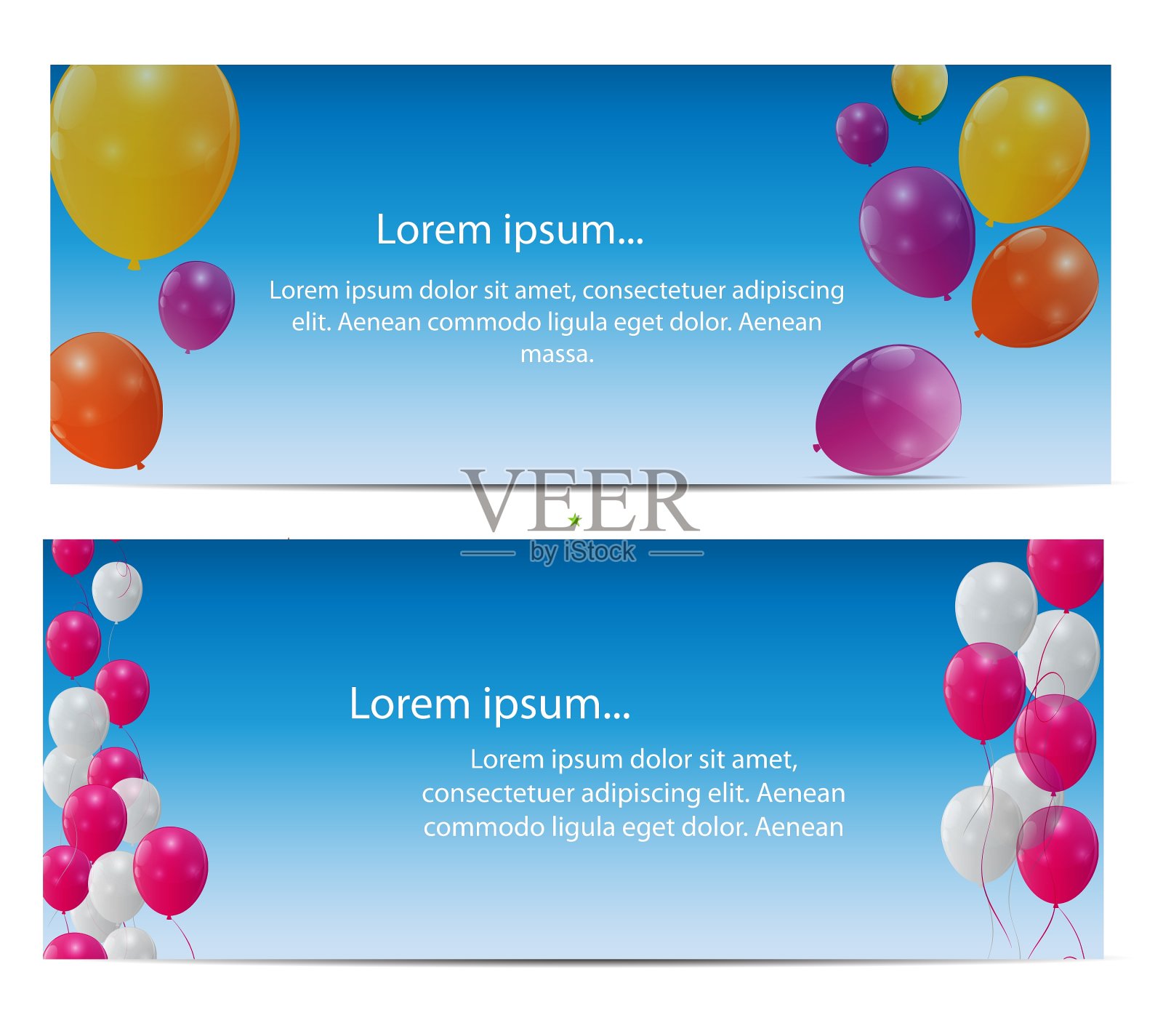 彩色光滑的气球卡片背景设计元素图片