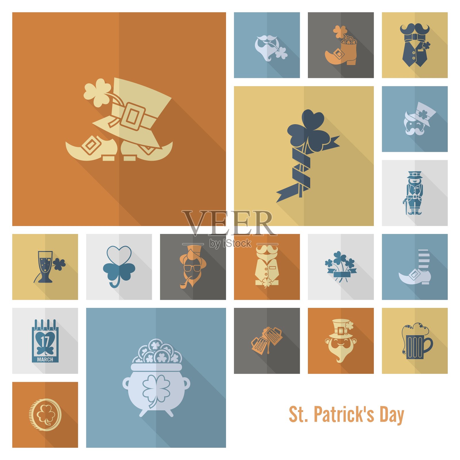 圣帕特里克节图标设置图标素材