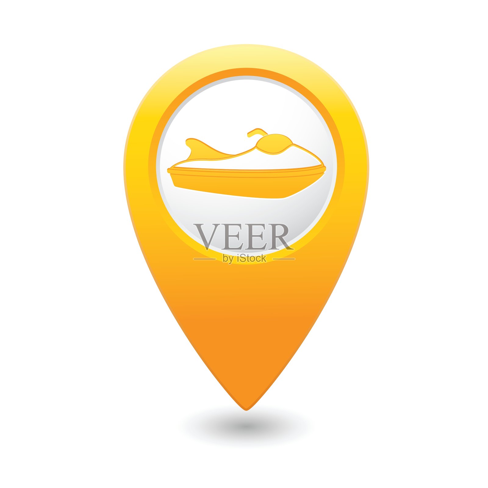 滑板车图标黄色地图指针设计元素图片