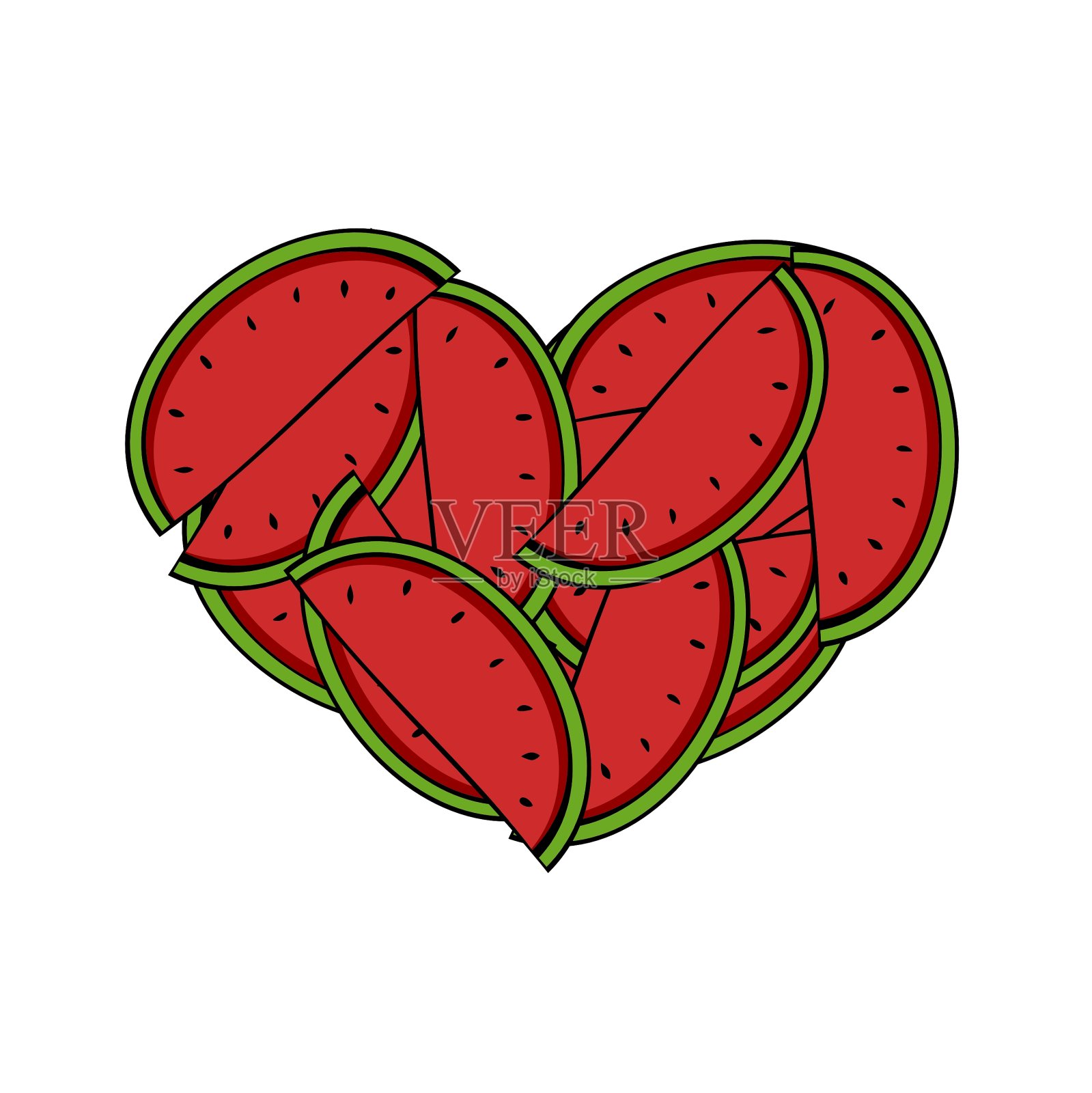 现代西瓜切片的形式设计元素图片