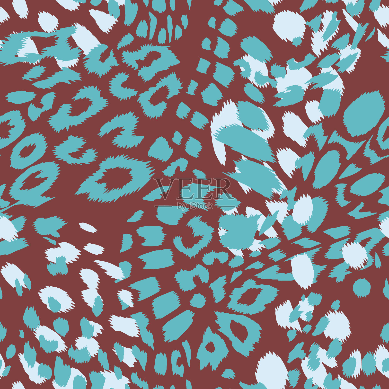 豹斑印花毛皮纹理无缝图案插画图片素材