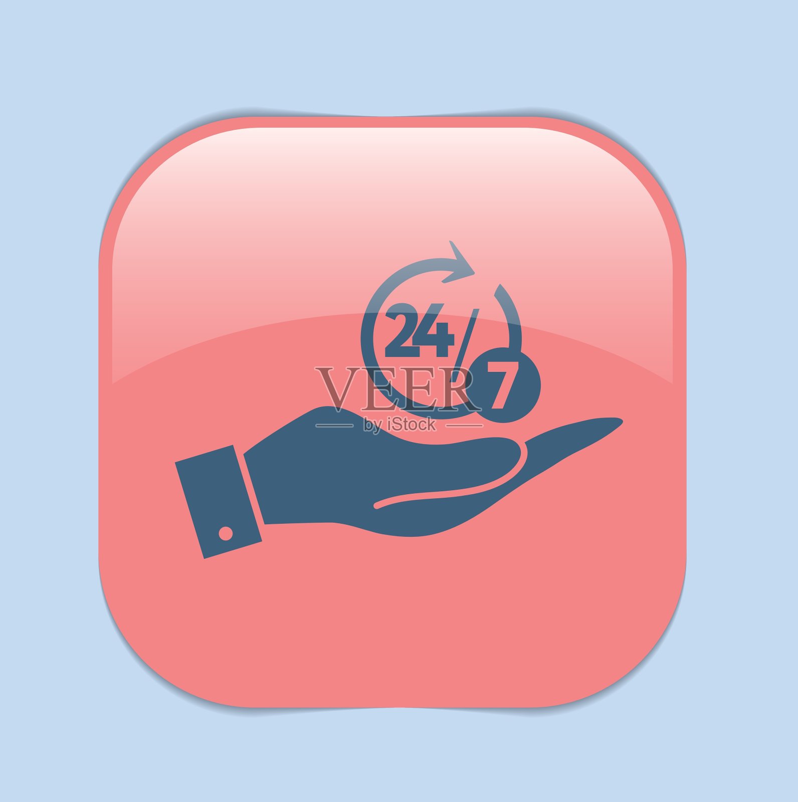 手握字符24 7图标素材