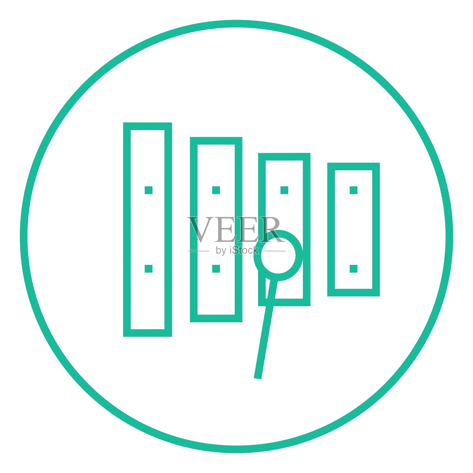 木琴与木槌线图标图标素材