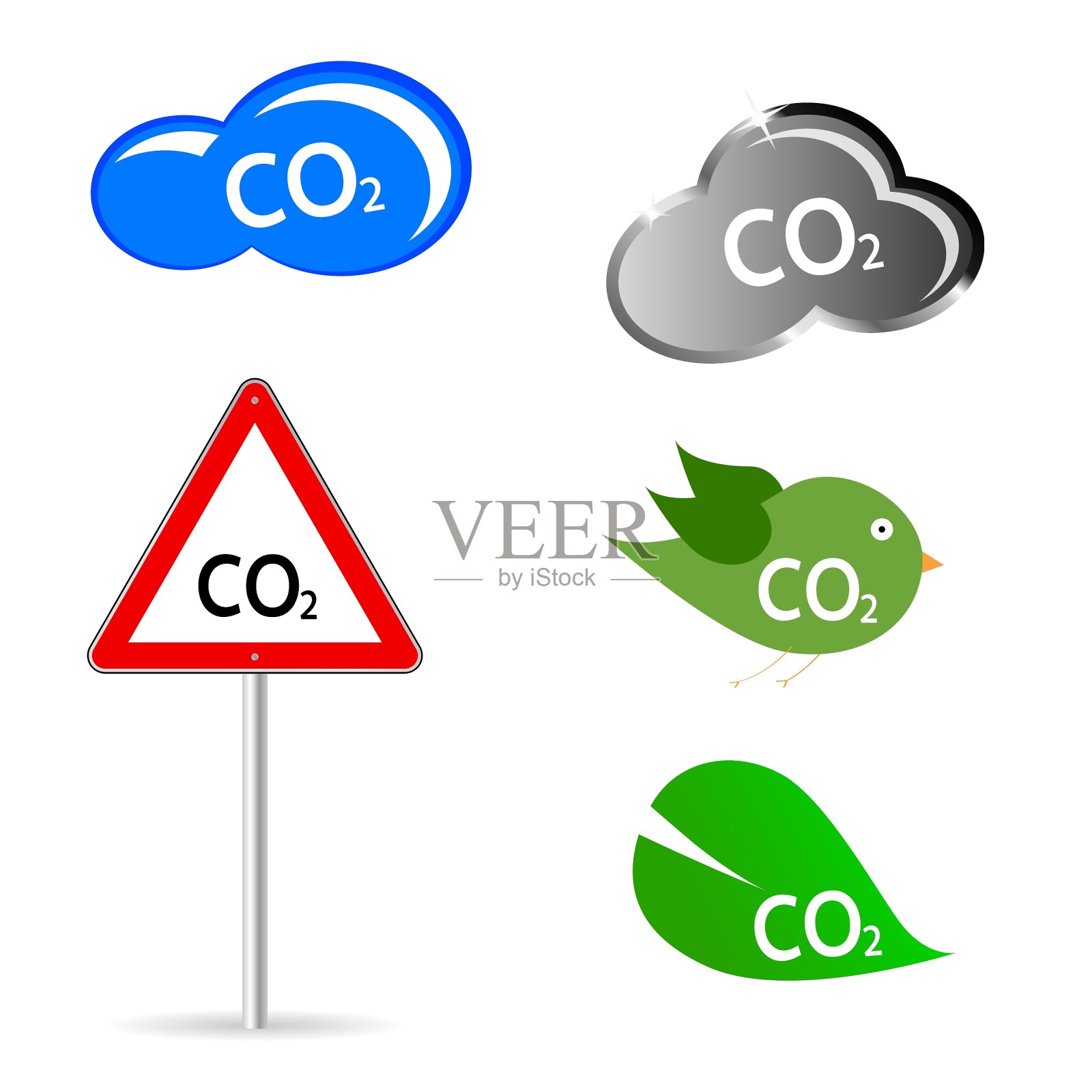 二氧化碳的迹象图标素材