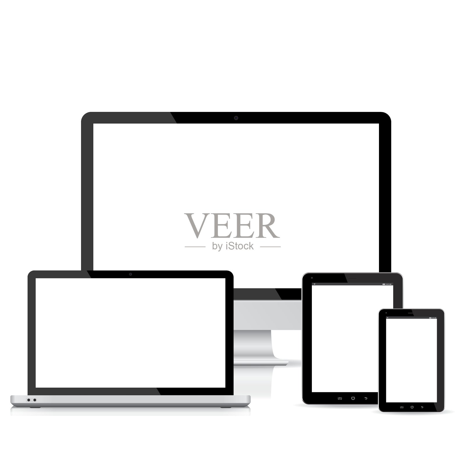 流行的全响应式网页设计电子devi设计元素图片