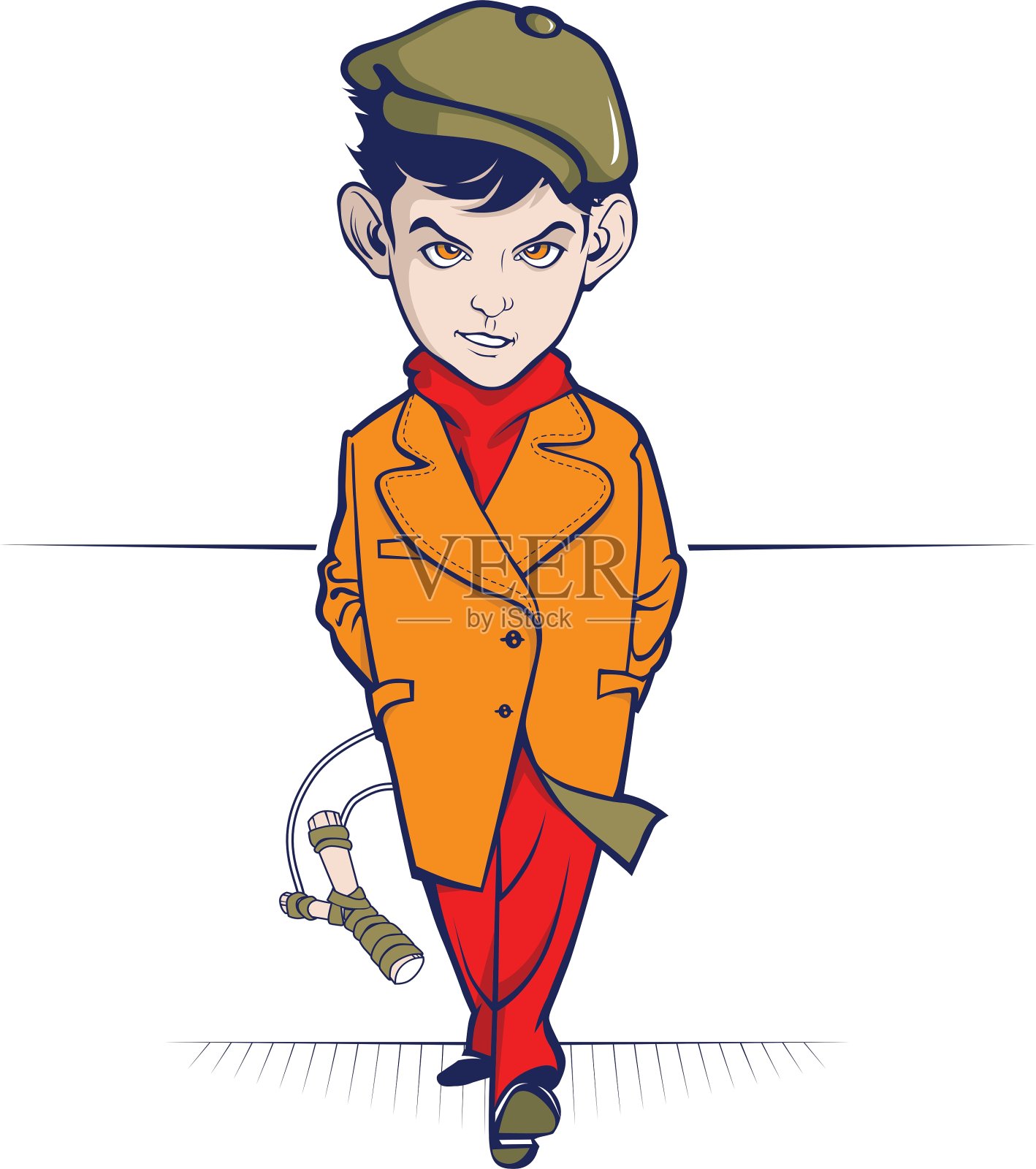 年轻的卡通流氓角色设计元素图片