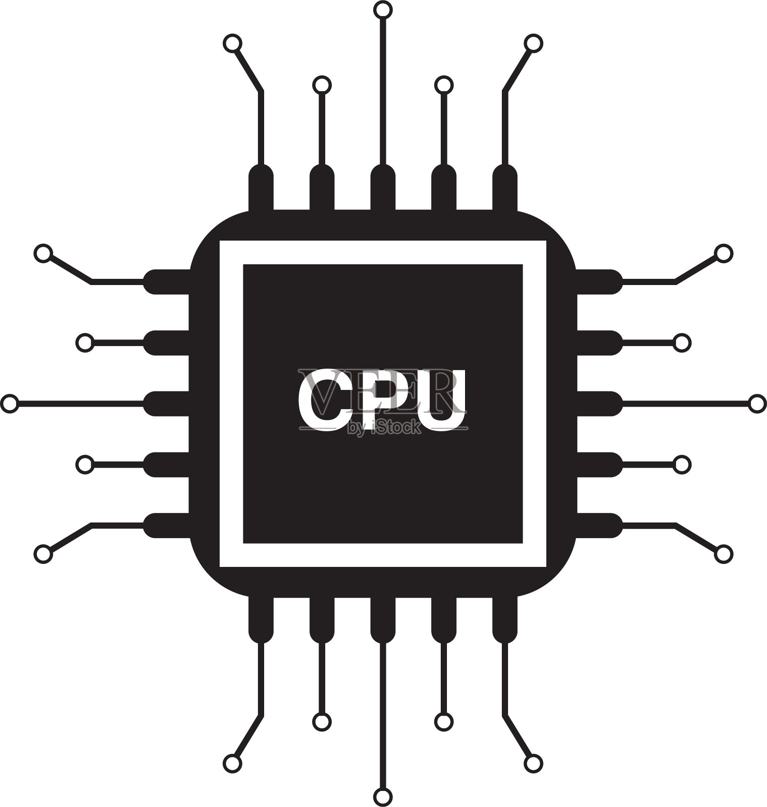 简单的cpu图标插画图片素材