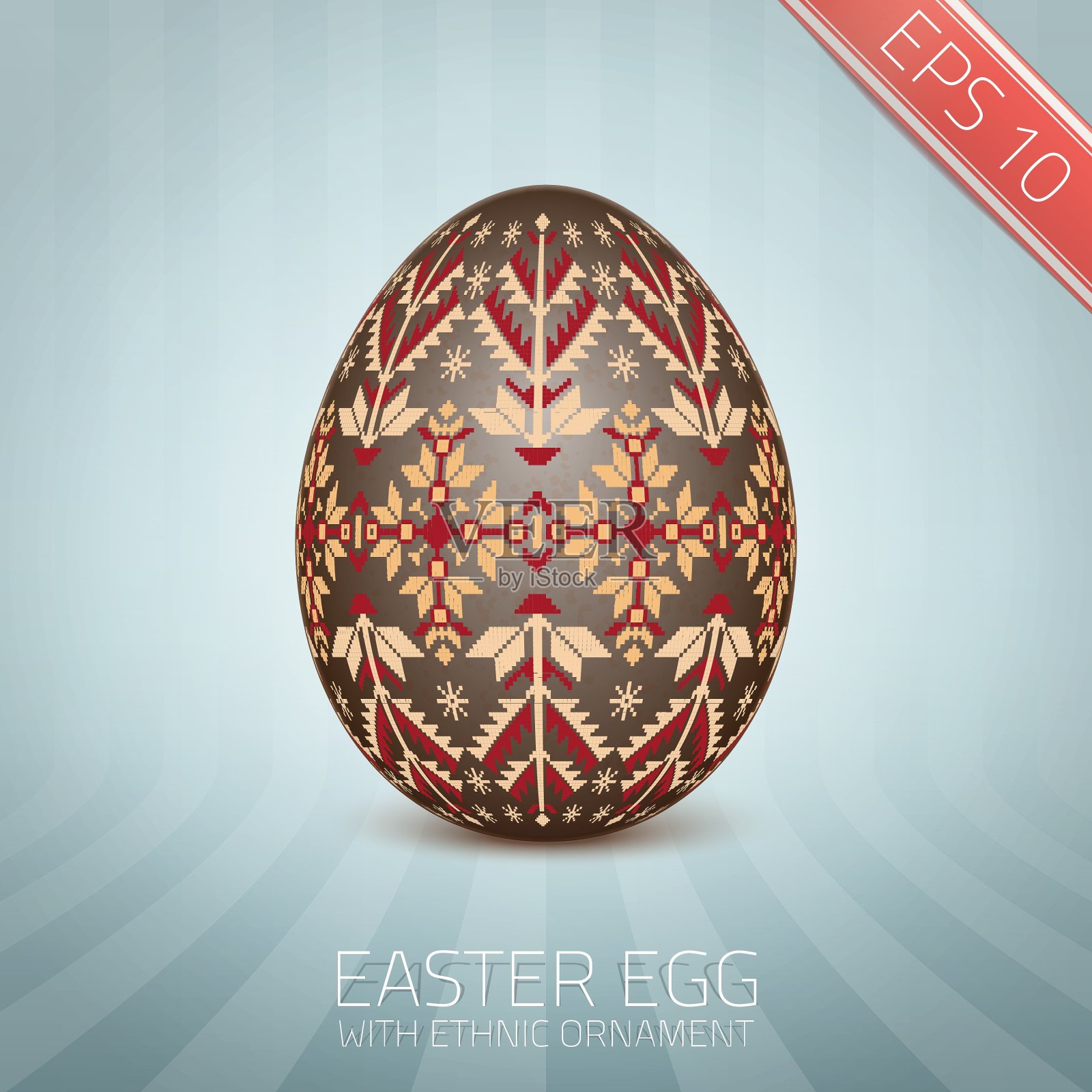 带有乌克兰民间图案的复活节彩蛋插画图片素材