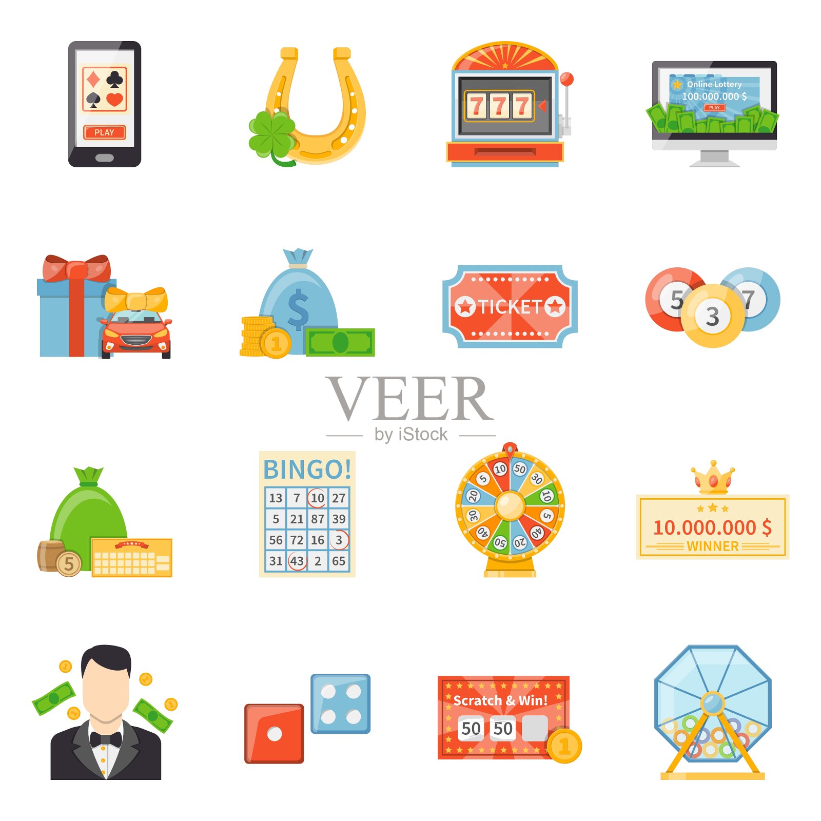 彩票和头奖装饰图标图标素材