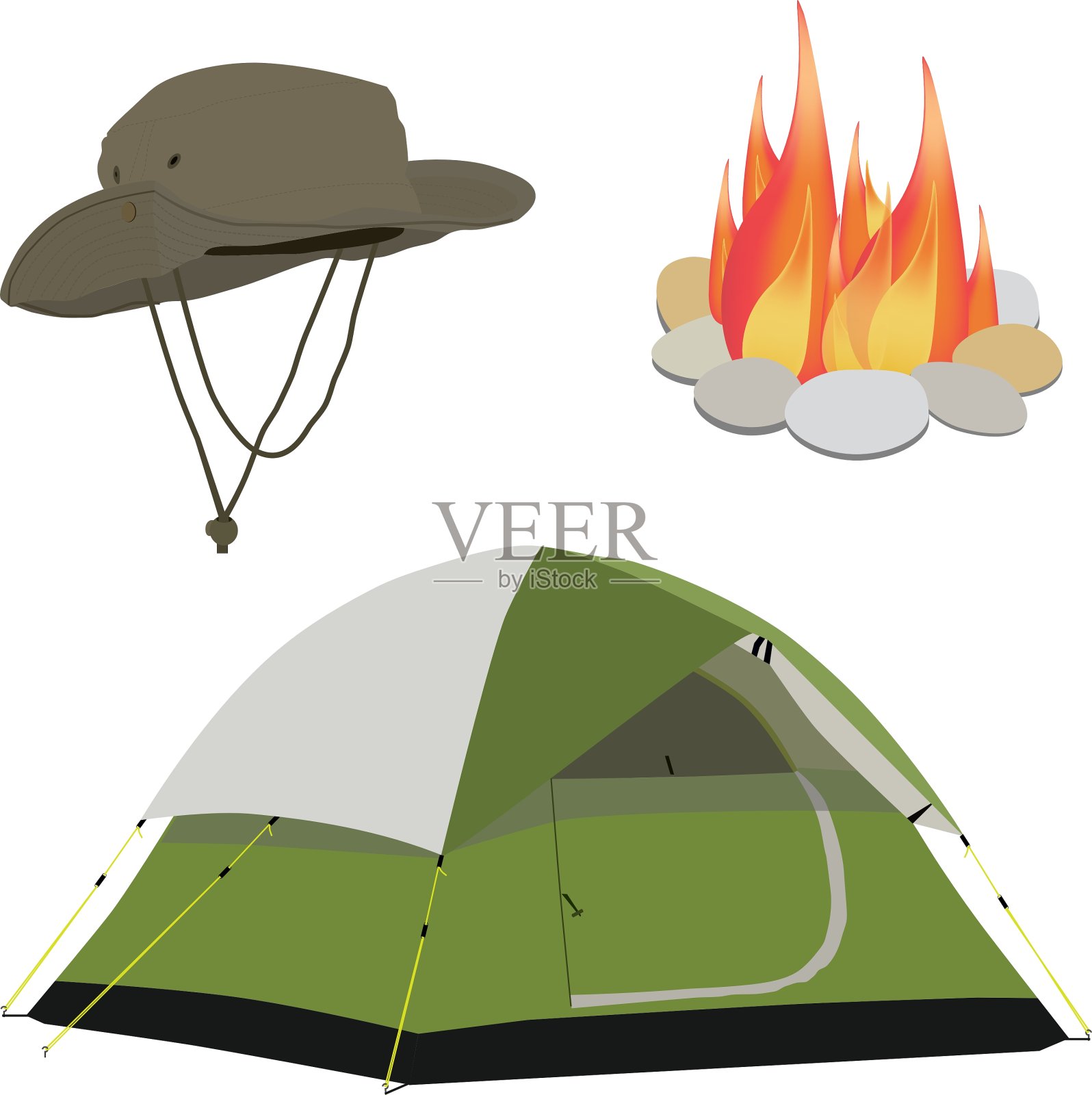 野营装备设计元素图片