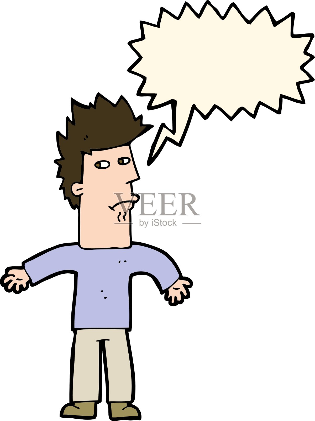 卡通用言语泡泡迷惑了男人设计元素图片