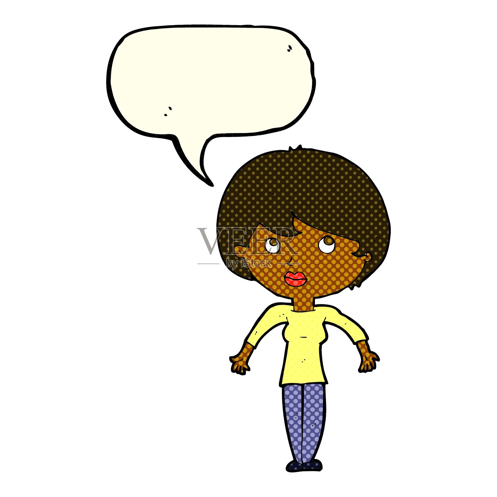 卡通女人耸肩讲话设计元素图片