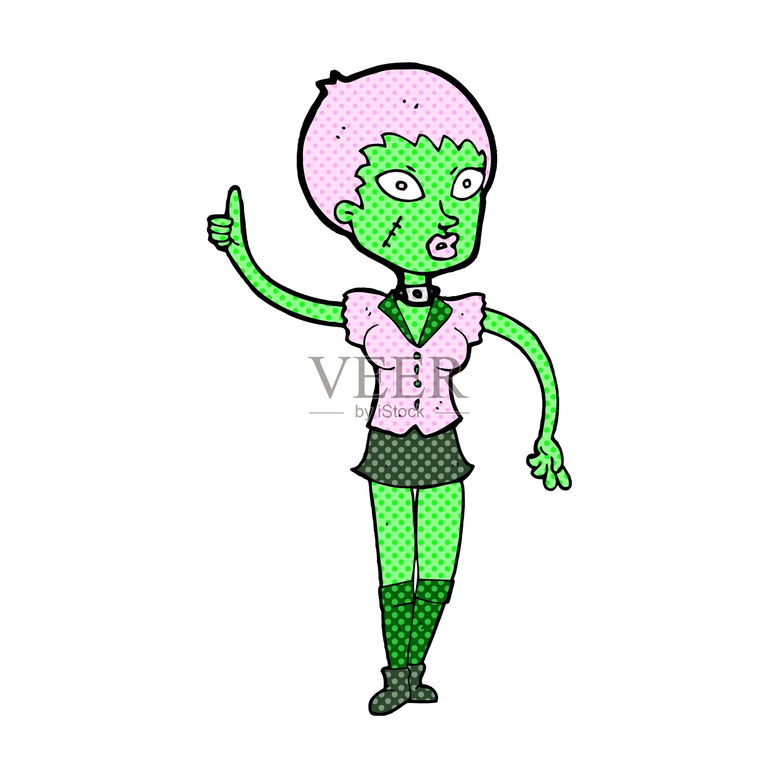 漫画卡通万圣节女孩设计元素图片