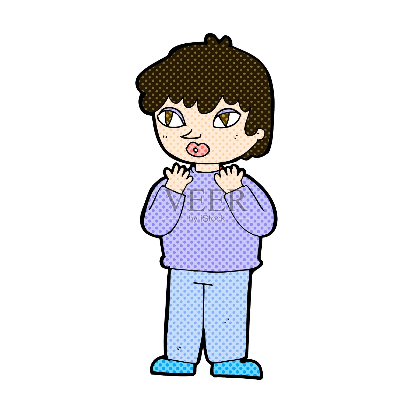 漫画人物焦虑的人设计元素图片