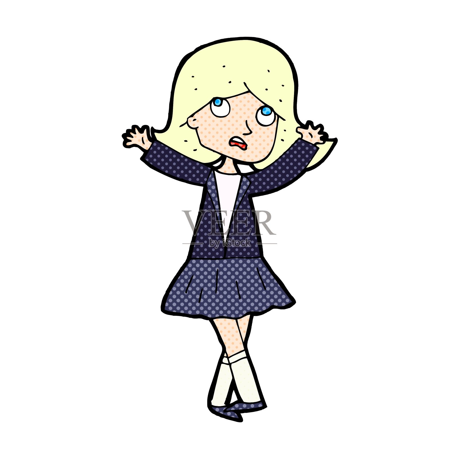 漫画,卡通,不幸的女孩设计元素图片