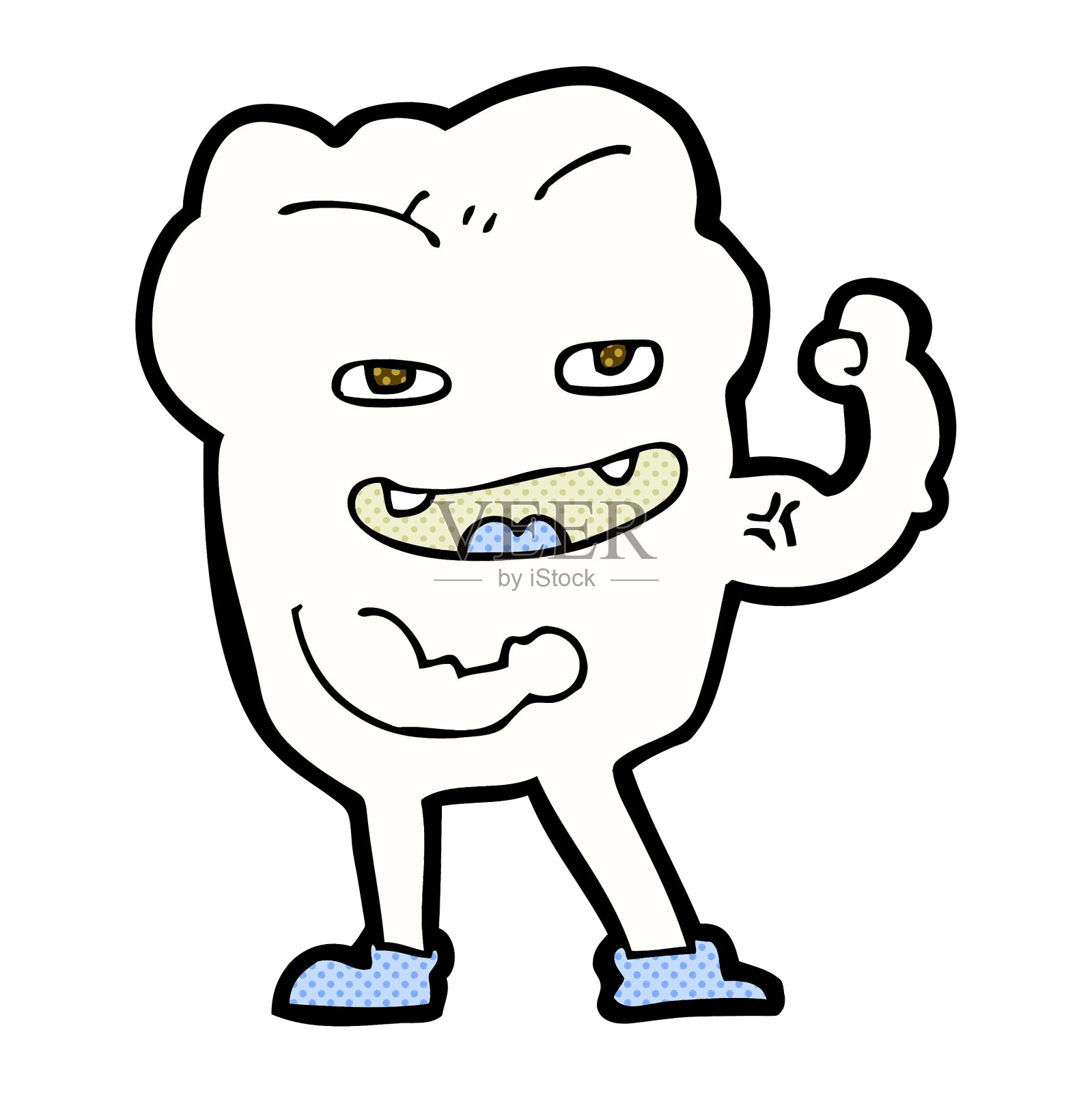 漫画卡通强壮健康的牙齿设计元素图片