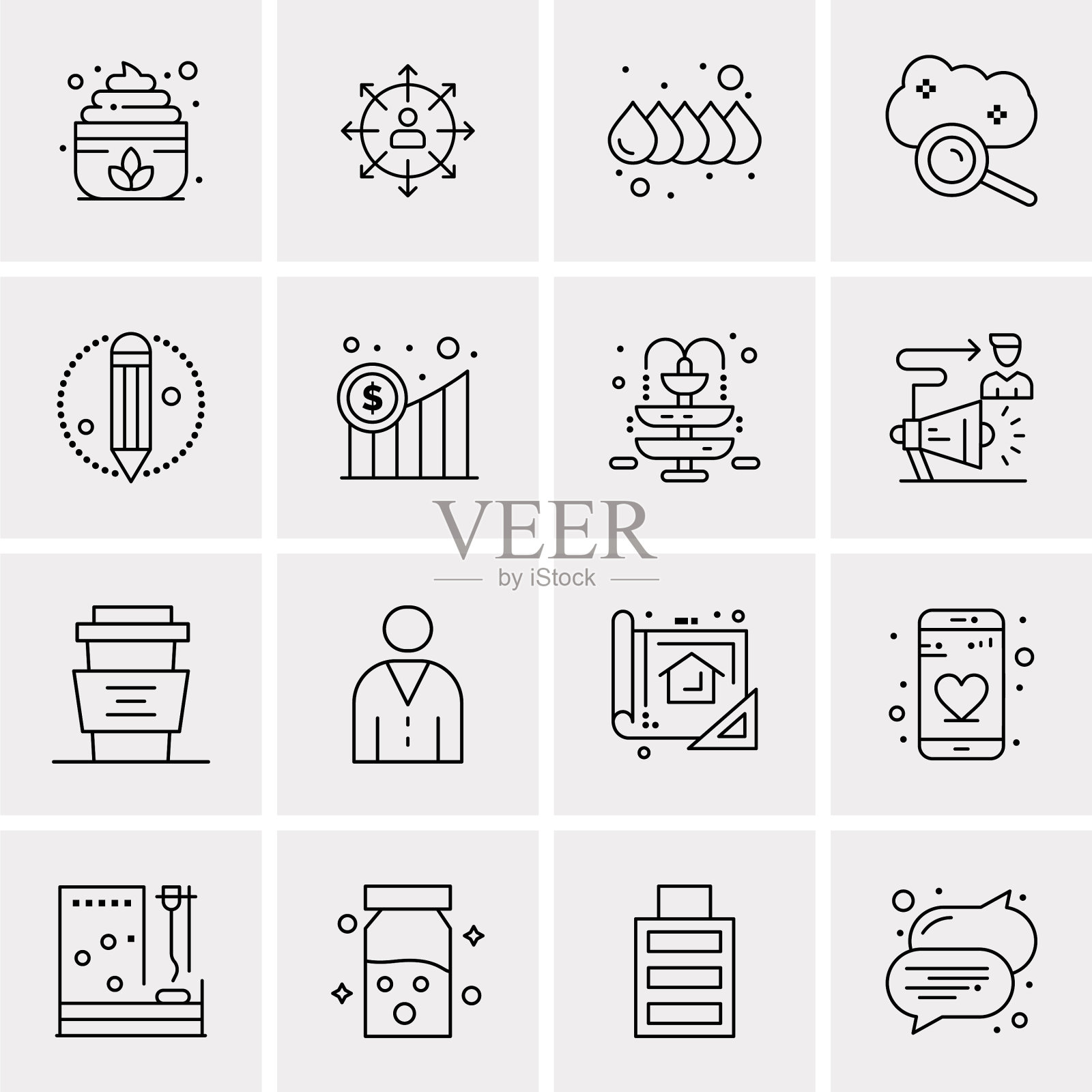 设置16个通用图标业务图标素材