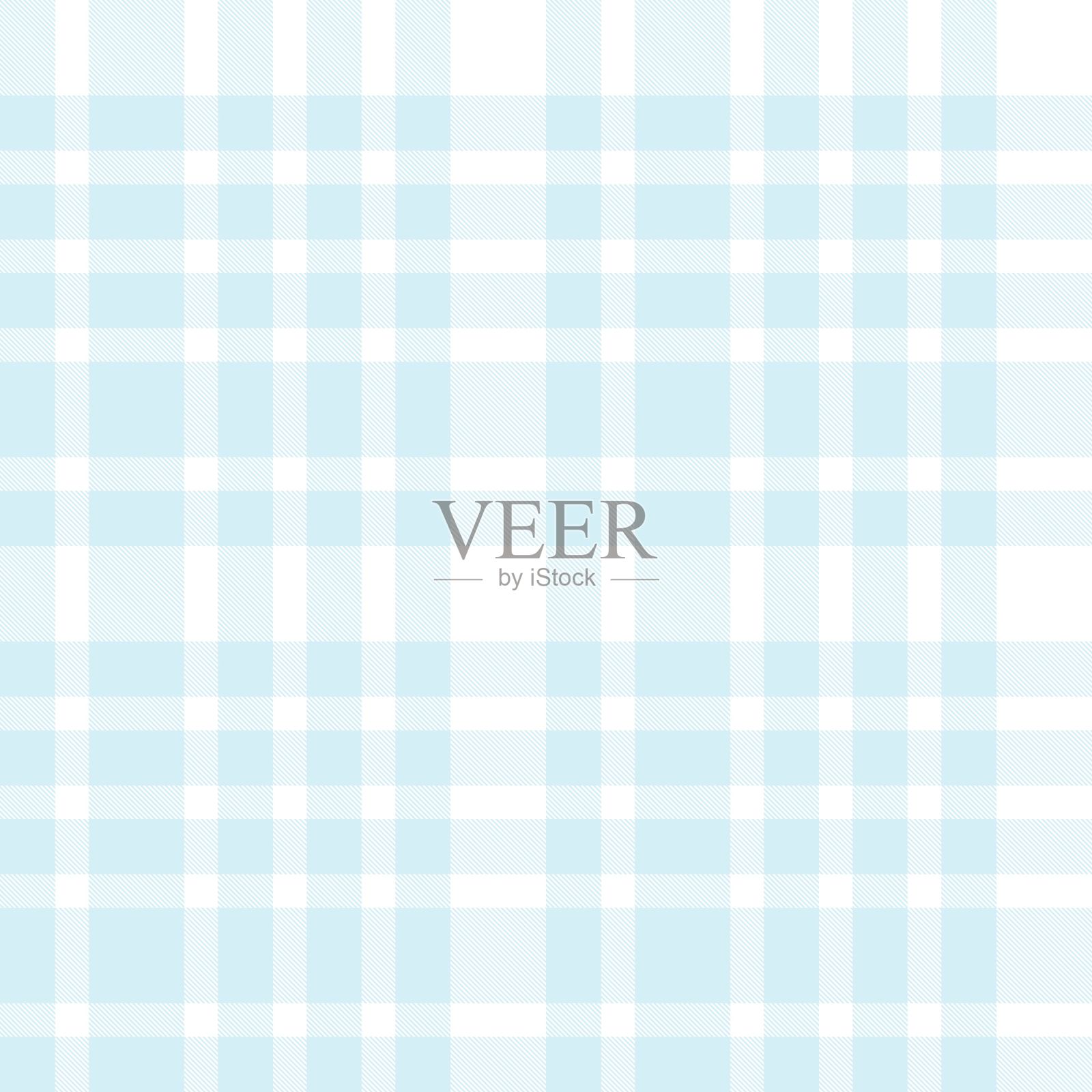 天蓝色格子呢格子无缝图案插画图片素材