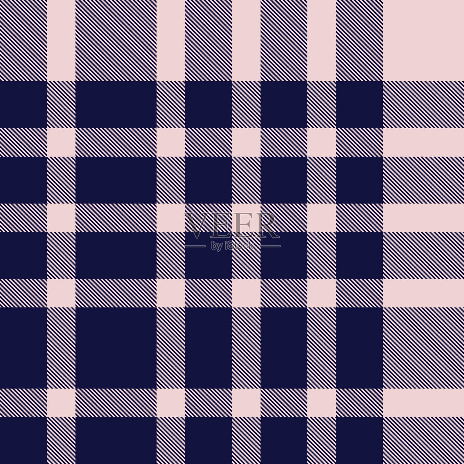 粉红色和海军蓝格子格子无缝图案插画图片素材
