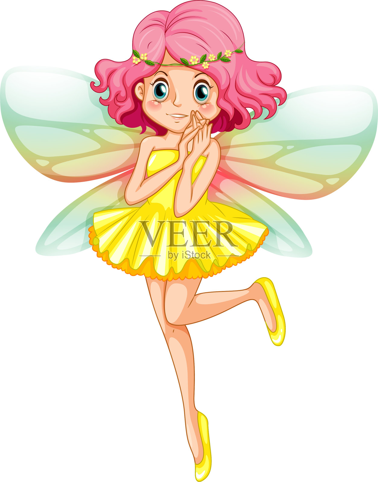 黄色的仙女设计元素图片