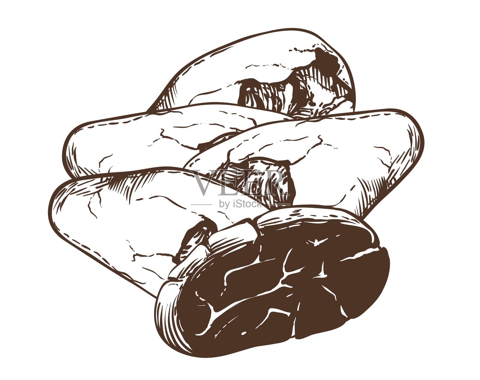 白色背景上分离的可可设计元素图片