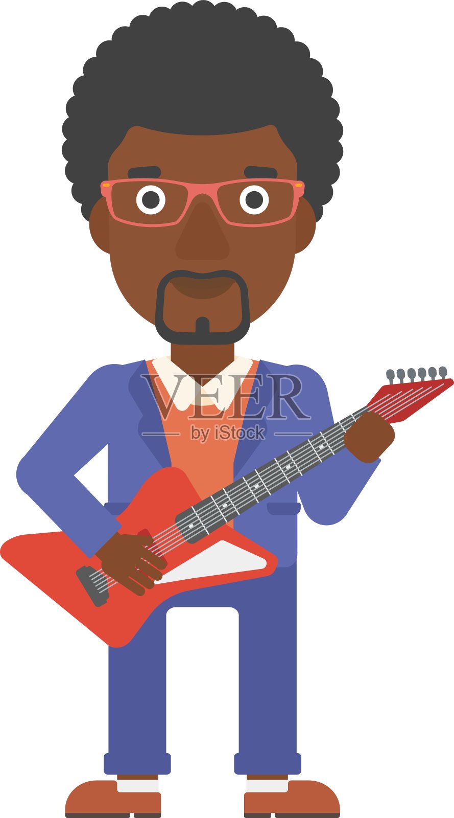 弹奏电吉他的音乐家设计元素图片