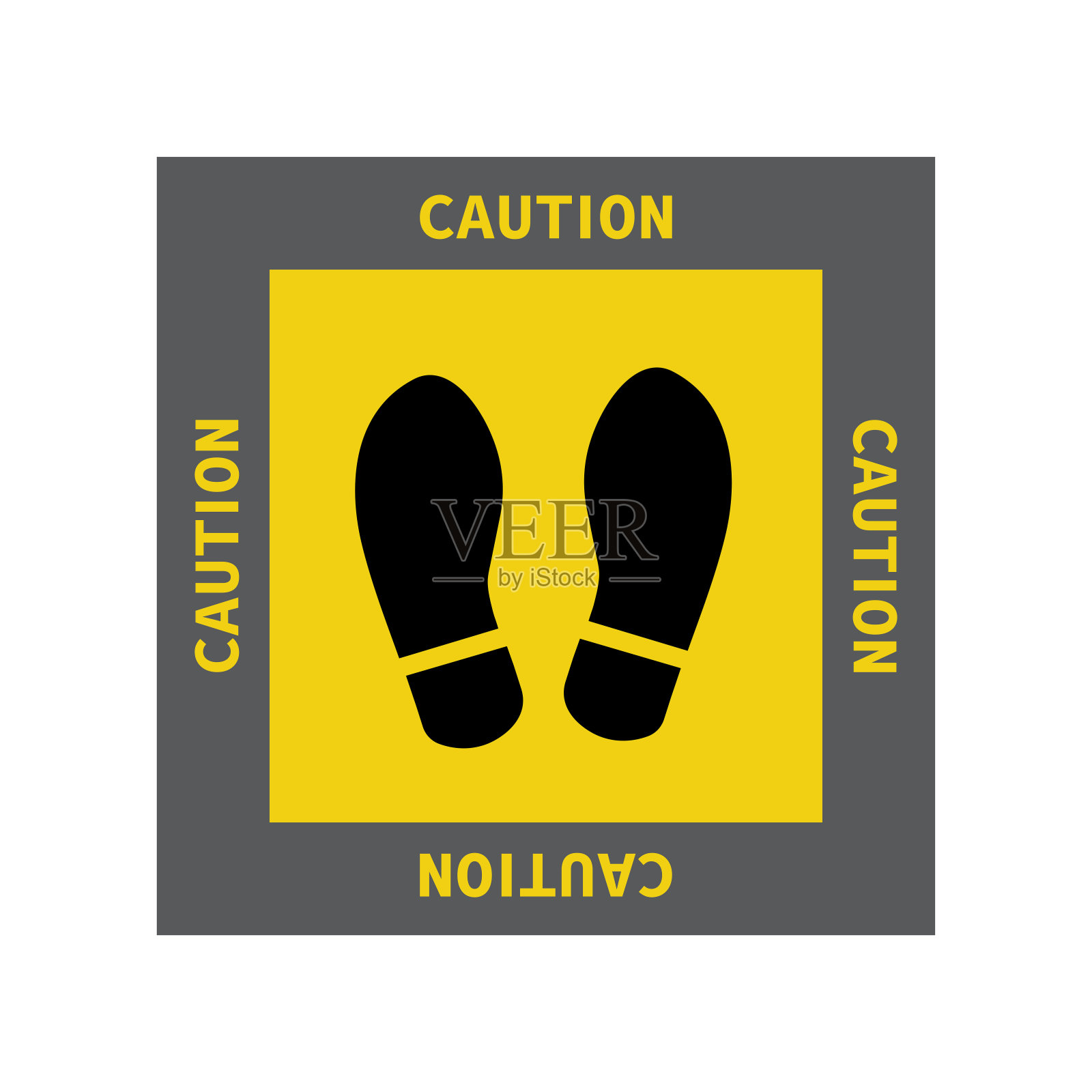 社会距离。足迹的迹象。保持2米的距离。Coronovirus流行的保护。矢量图插画图片素材