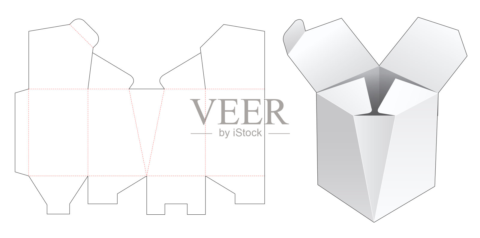 包装模切模板插画图片素材