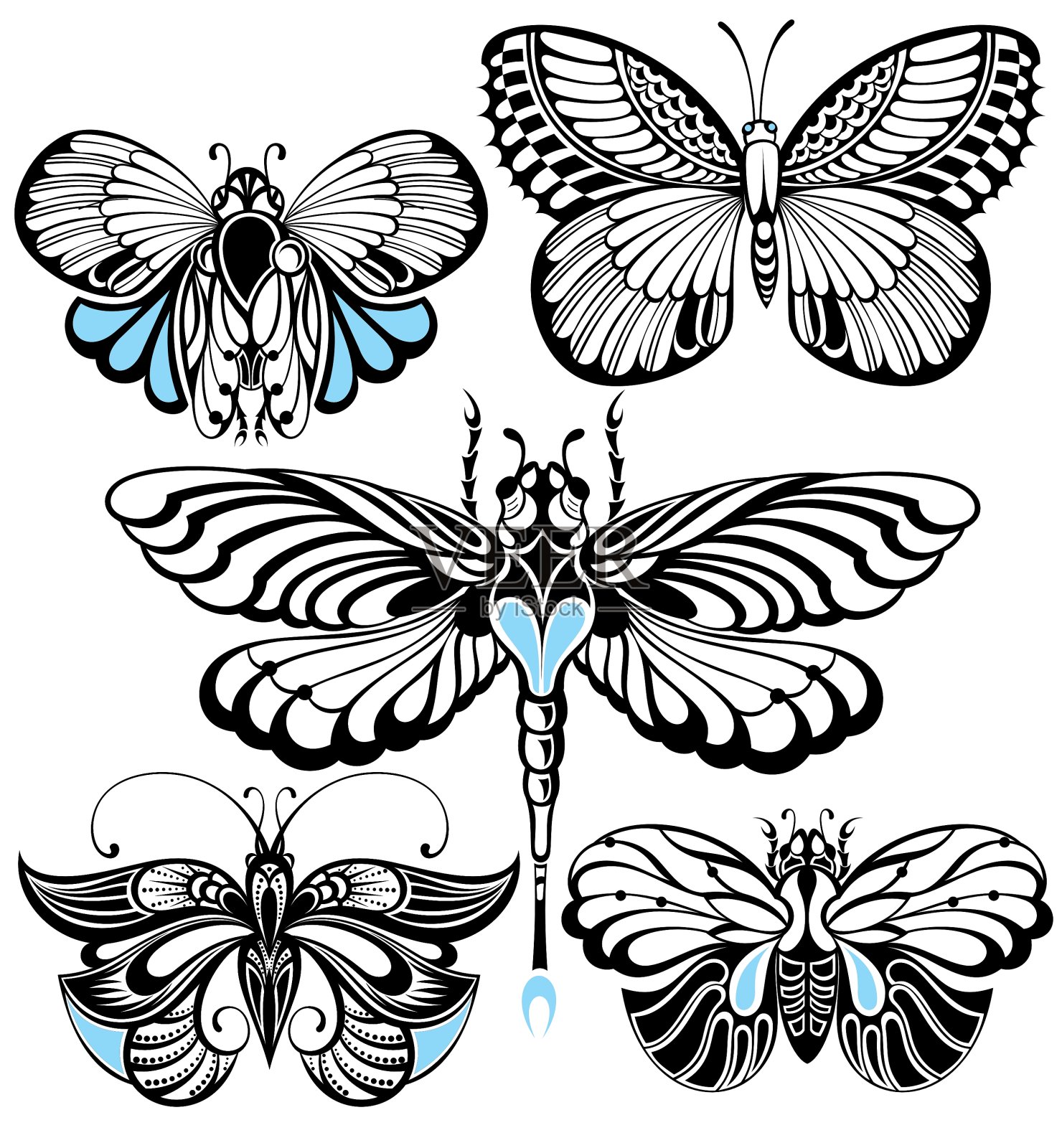 蝴蝶组设计元素图片