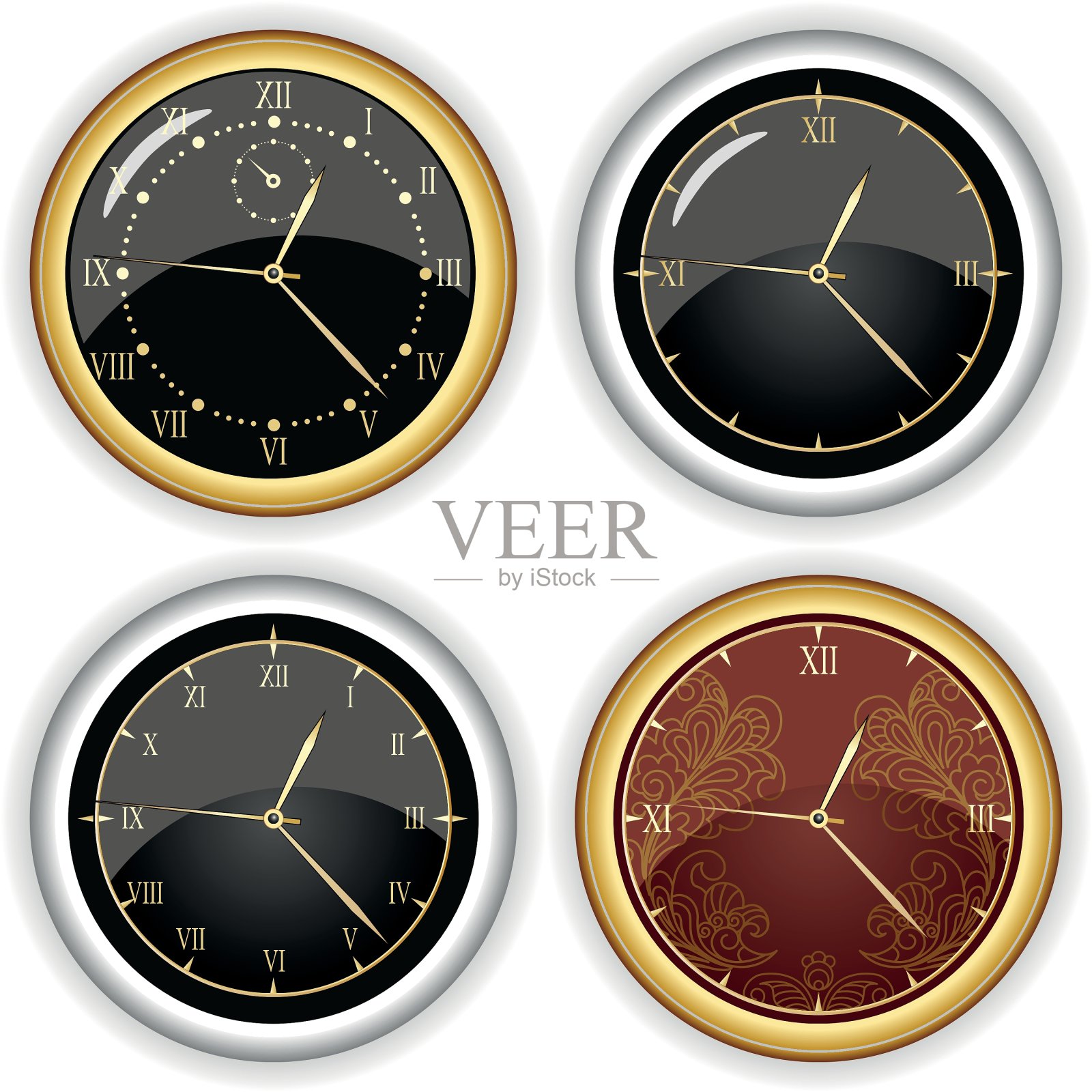 一套时钟设计图标素材