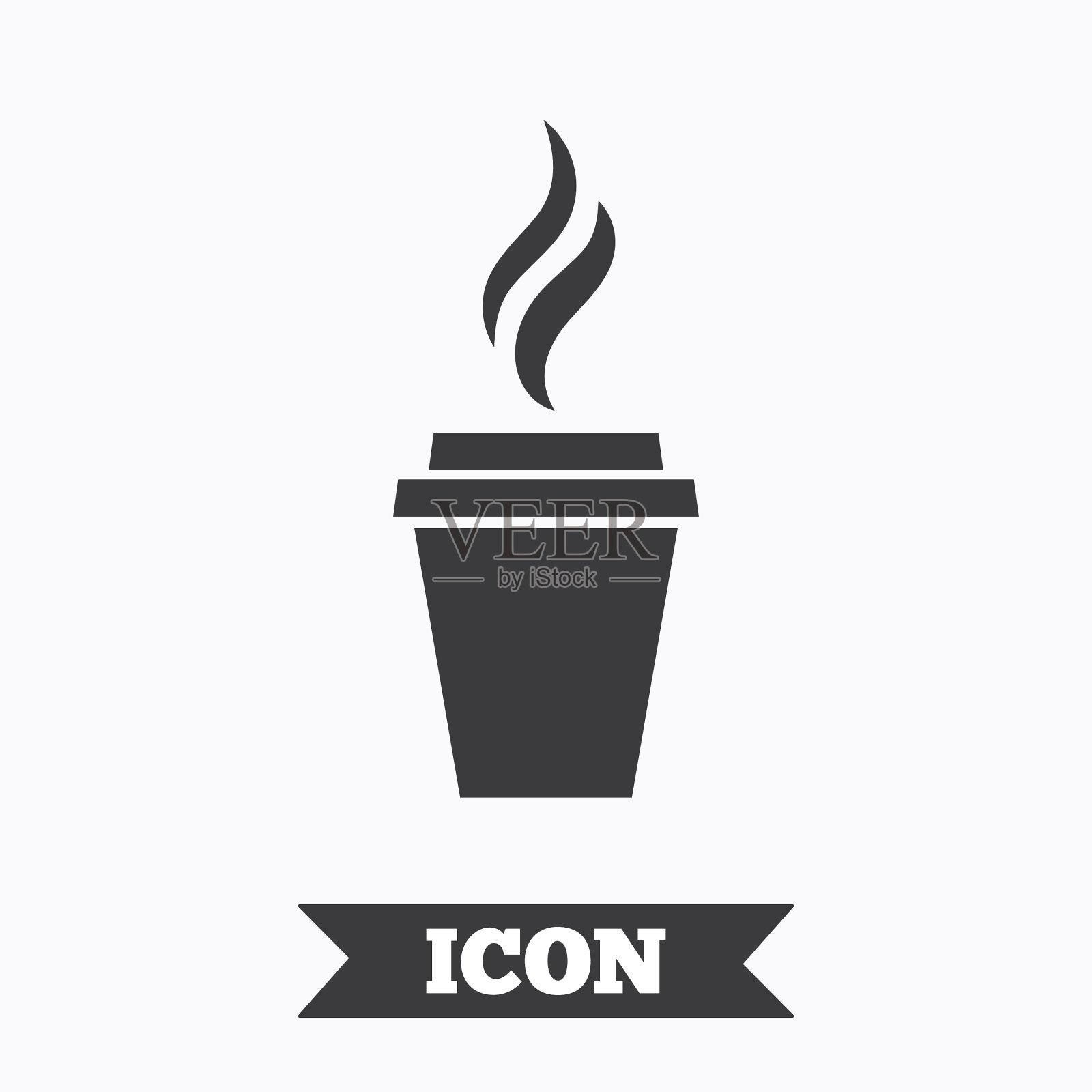 咖啡玻璃标志图标热咖啡按钮图标素材