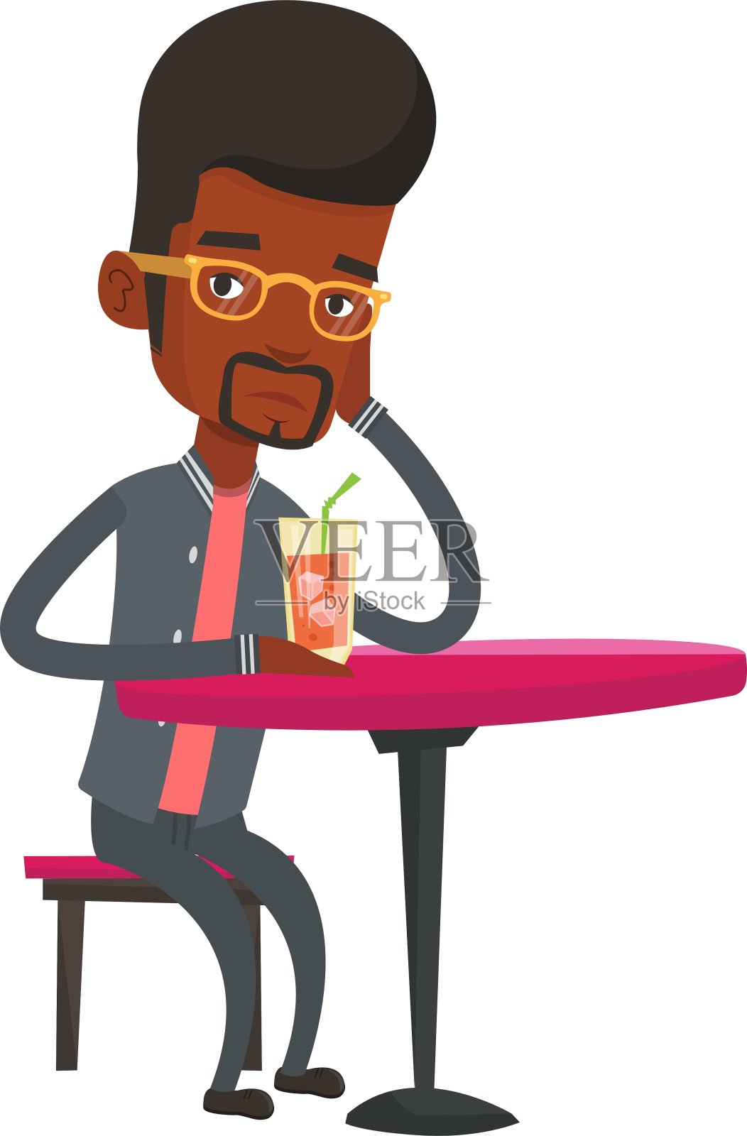 在酒吧喝鸡尾酒的男人设计元素图片