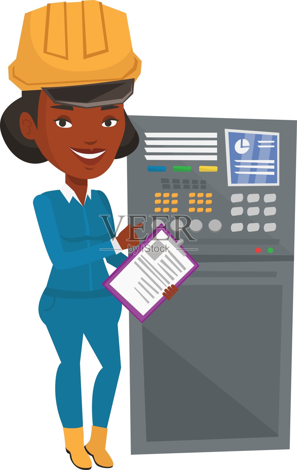 工程师站在控制面板附近设计元素图片