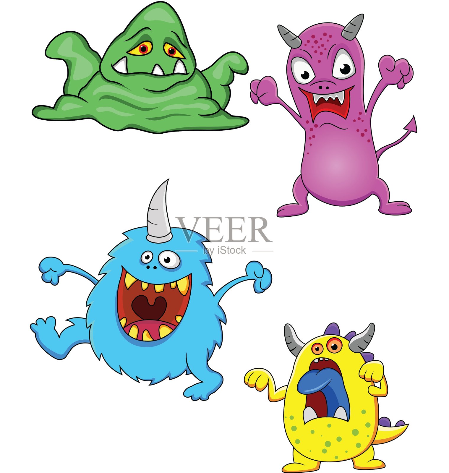 有趣的怪物设计元素图片