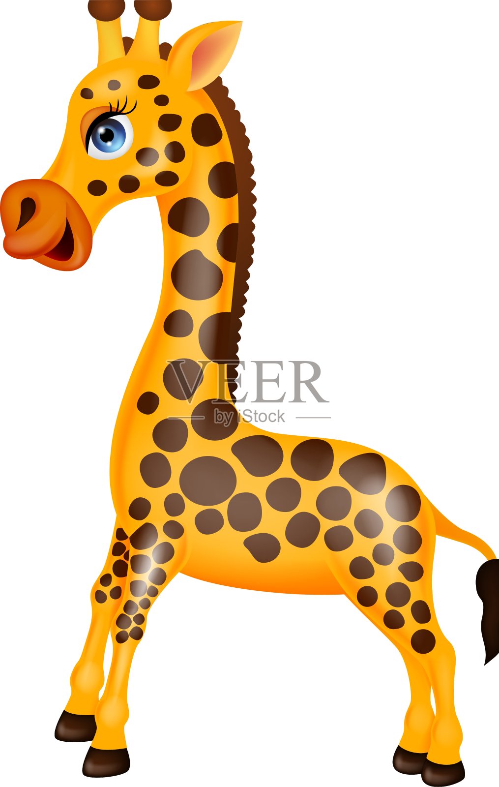 长颈鹿卡通设计元素图片