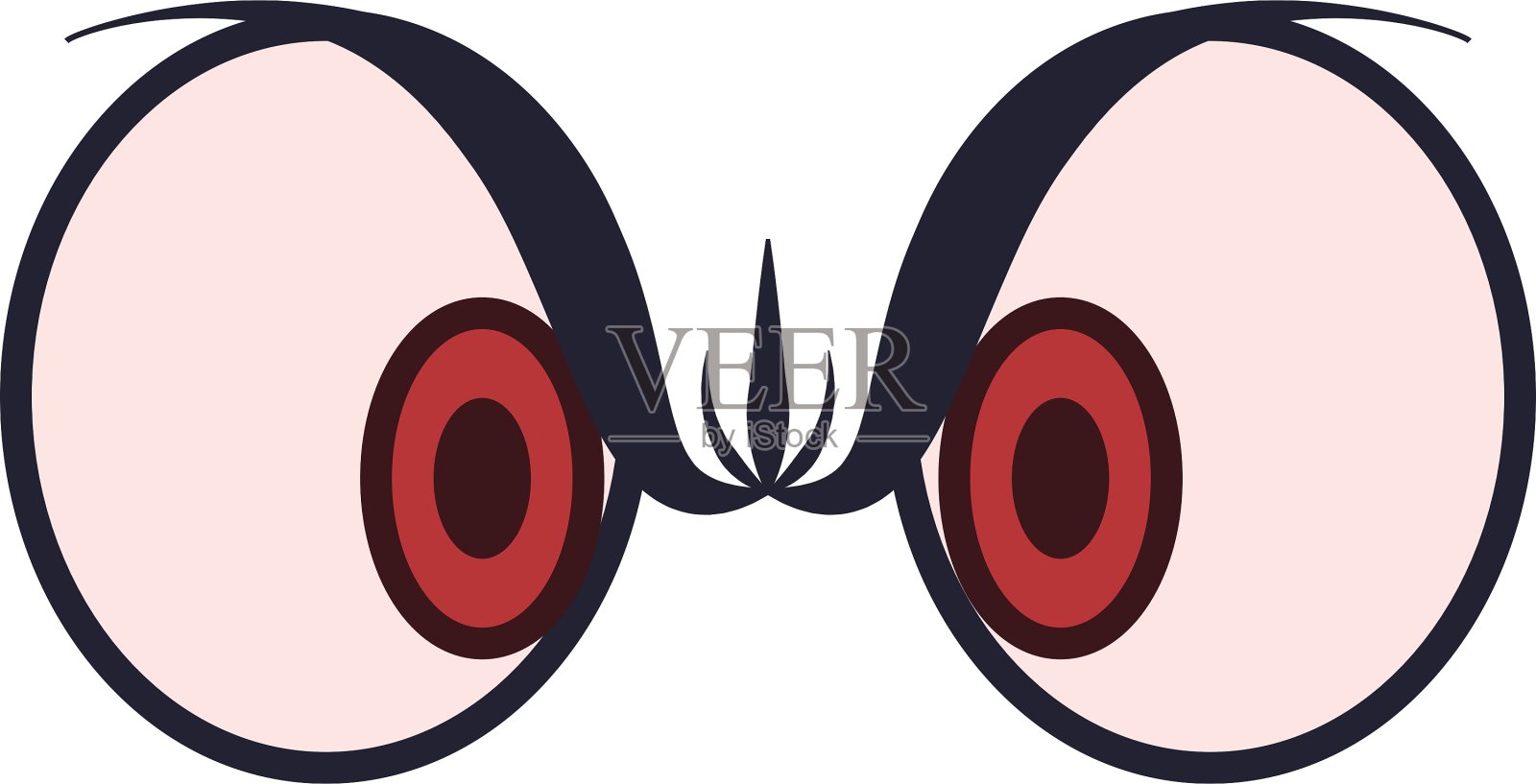 脸愤怒的眼睛表情卡通图标设计元素图片