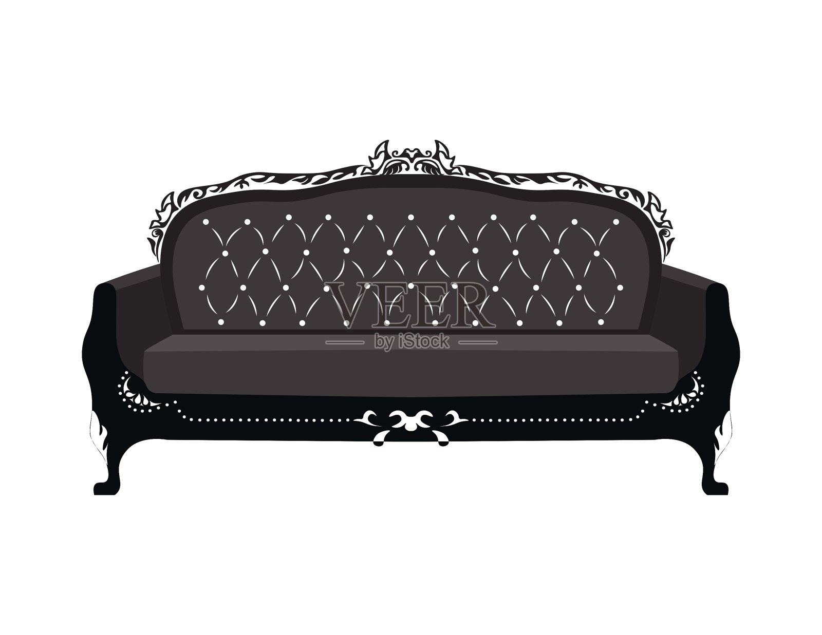 配有装饰的经典皇家长凳设计元素图片