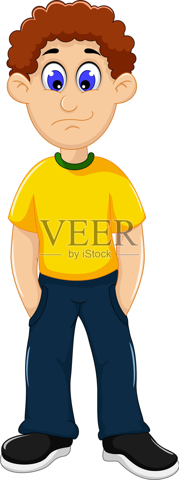 可爱男人卡通站立设计元素图片