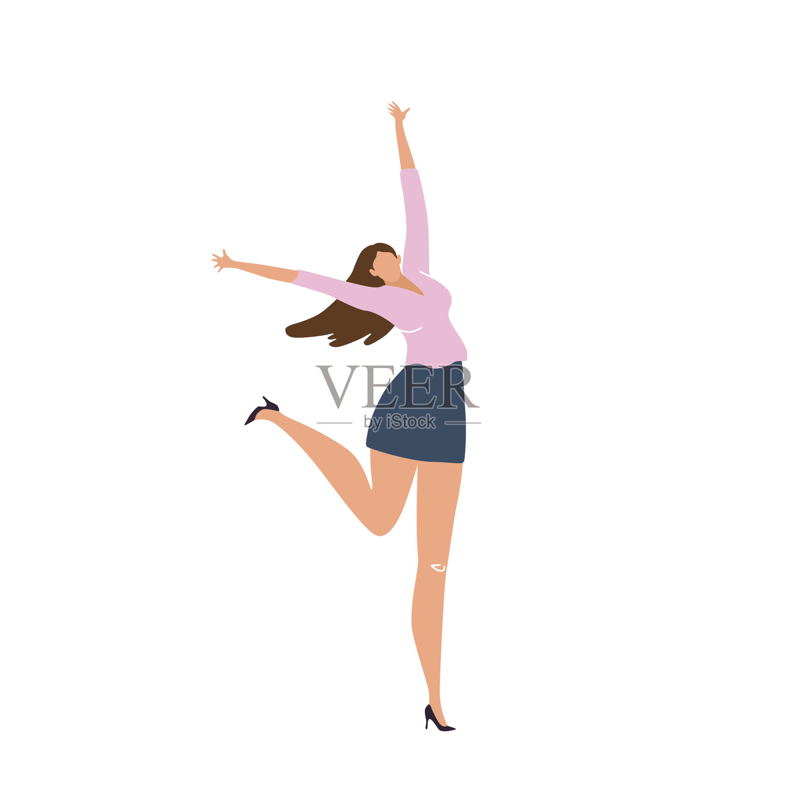 女性工作角色插画图片素材