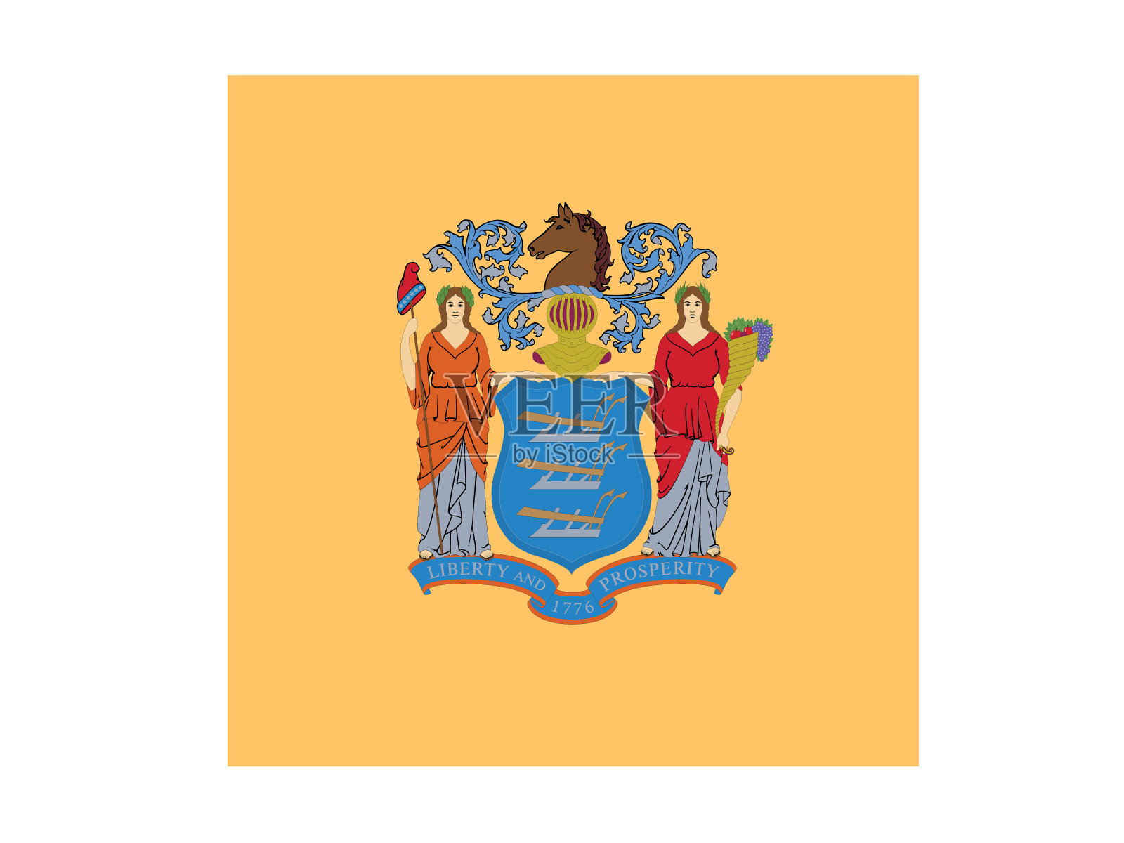 新泽西的国旗插画图片素材